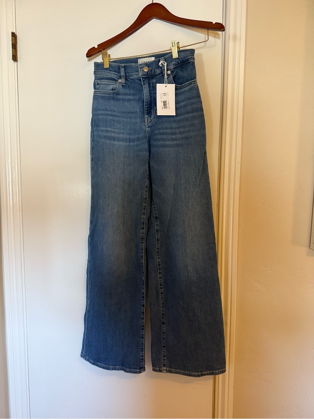 NWT Frame Le Slim Palazzo wide leg jeans in Drizzle - Picture 2 of 7
